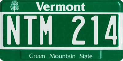 VT license plate NTM214