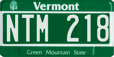 VT license plate NTM218