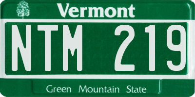 VT license plate NTM219