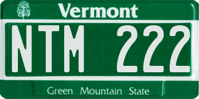 VT license plate NTM222