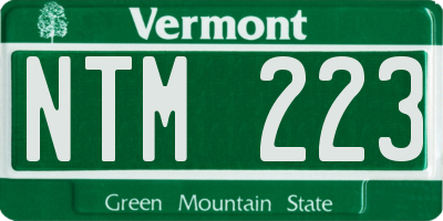 VT license plate NTM223