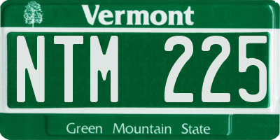 VT license plate NTM225