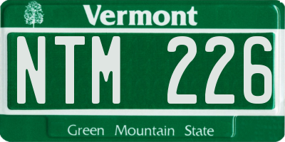 VT license plate NTM226