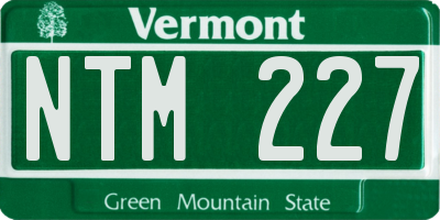 VT license plate NTM227