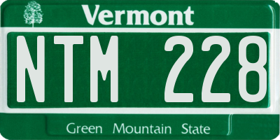 VT license plate NTM228