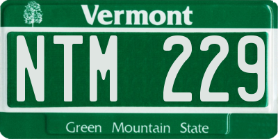 VT license plate NTM229