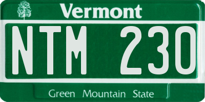 VT license plate NTM230
