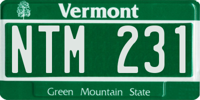 VT license plate NTM231