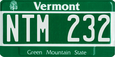 VT license plate NTM232