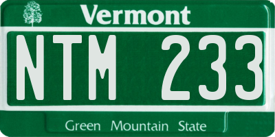 VT license plate NTM233