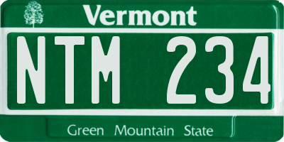 VT license plate NTM234
