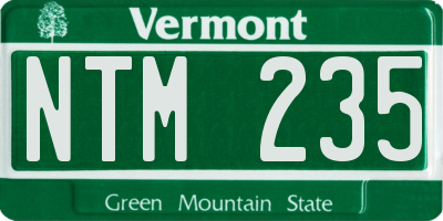 VT license plate NTM235