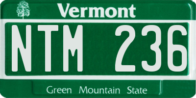 VT license plate NTM236