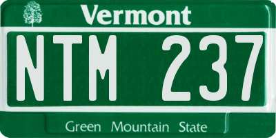 VT license plate NTM237
