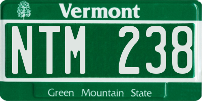 VT license plate NTM238