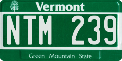 VT license plate NTM239