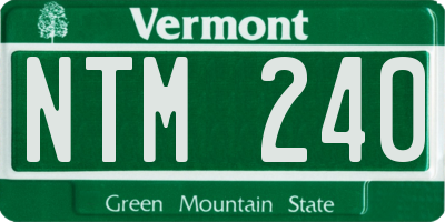 VT license plate NTM240