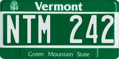 VT license plate NTM242