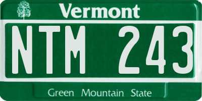 VT license plate NTM243