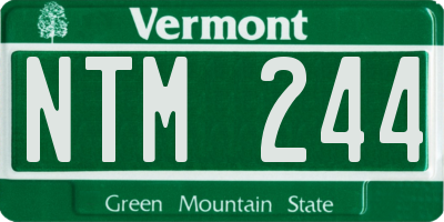 VT license plate NTM244