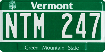 VT license plate NTM247