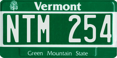 VT license plate NTM254