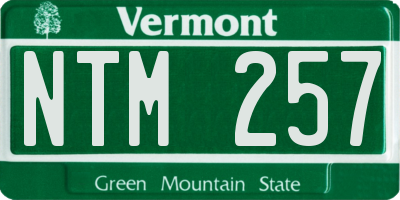 VT license plate NTM257