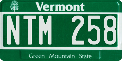 VT license plate NTM258