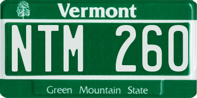 VT license plate NTM260