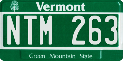 VT license plate NTM263
