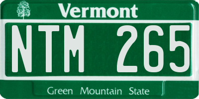 VT license plate NTM265