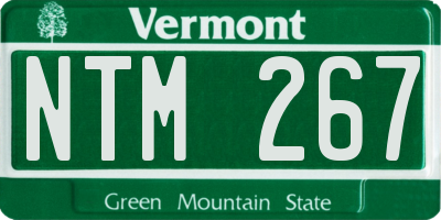 VT license plate NTM267