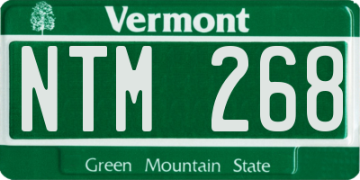 VT license plate NTM268