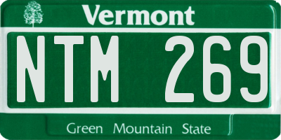 VT license plate NTM269