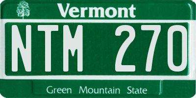 VT license plate NTM270