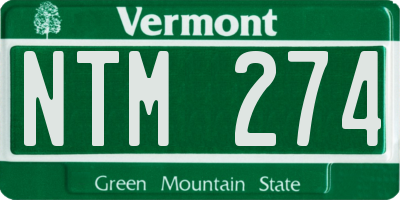 VT license plate NTM274