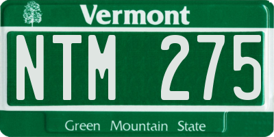 VT license plate NTM275