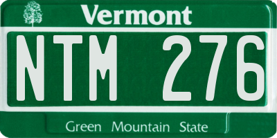 VT license plate NTM276