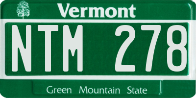 VT license plate NTM278