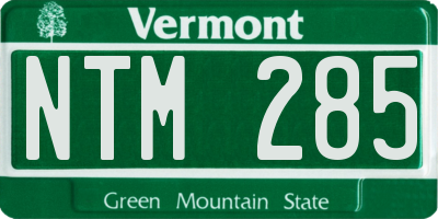 VT license plate NTM285