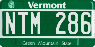 VT license plate NTM286