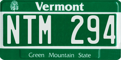 VT license plate NTM294