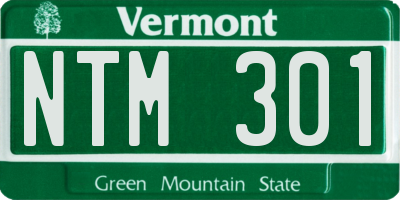 VT license plate NTM301