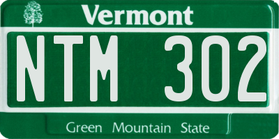 VT license plate NTM302
