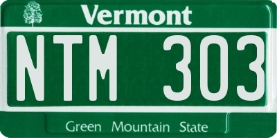 VT license plate NTM303