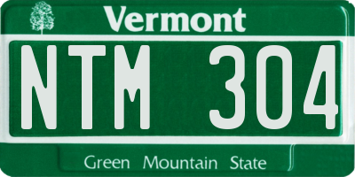 VT license plate NTM304
