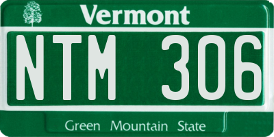 VT license plate NTM306