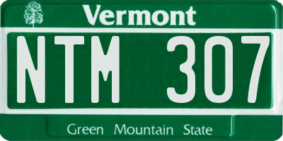 VT license plate NTM307