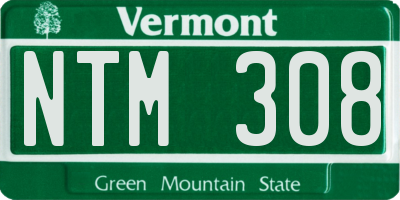 VT license plate NTM308