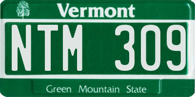 VT license plate NTM309